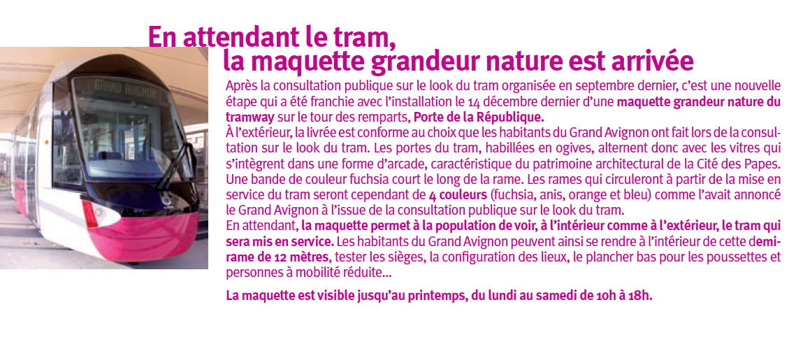 Article maquette grandeur nature rame tramway 