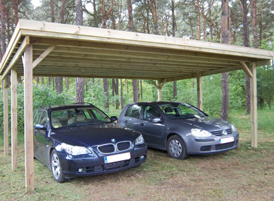 Carport double à toit plat 