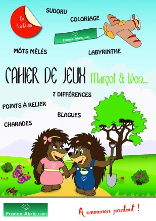 Couverture cahier de jeux offert par France Abris 