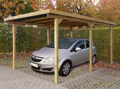 Carport en bois à toit plat 