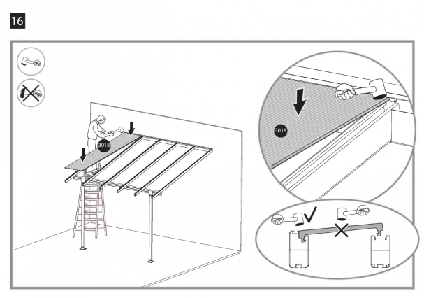 Etapage 16 de la notice de montage de l'abri