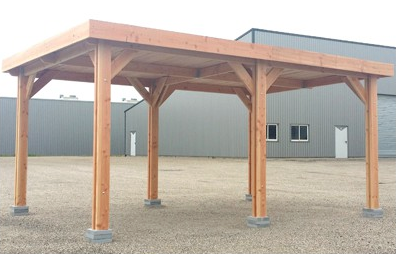 Carport en bois Douglas abri