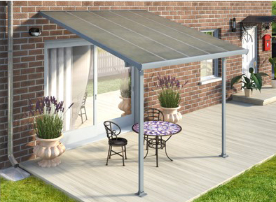 Un toit terrasse en aluminium avec panneaux en polycarbonate multi-couches anti-UV