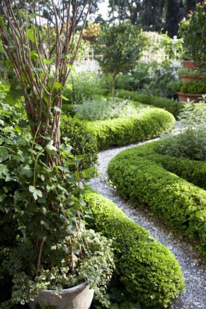 allée courbée en gravier milieu nature