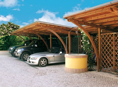 Carport en bois design sans poteau