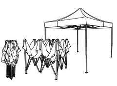 la structure en acier pliable de la tente d'évènementiel