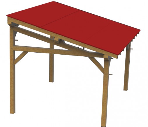 revêtement de toit en shingle rouge