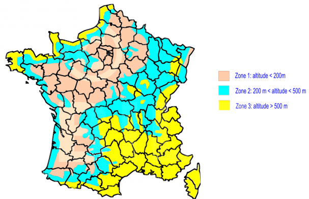 Une carte des zones climatiques pour faciliter l'implantation de votre abri à forte pente