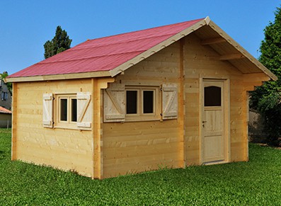 Chalet bois et abri de jardin bois avec madriers pour vivre à l'intérieur