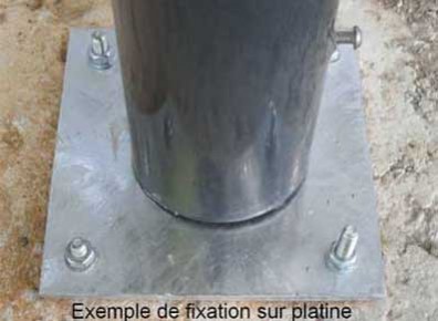 Platine de fixation de poteaux à visser