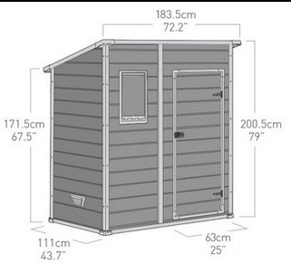 Un abri de jardin PVC au toit simple pente, surface réduite et petites dimensions !