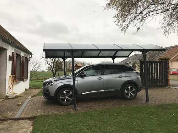 Carport aluminium toit demi-lune