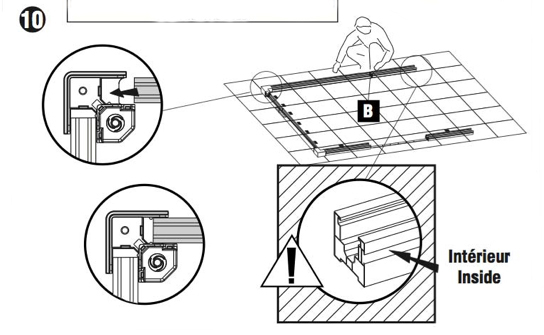 Plan montage cadre de base abri PVC