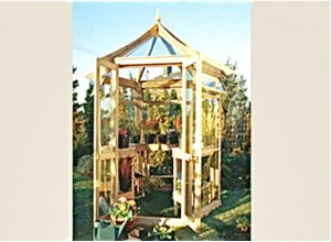 SERRE EN BOIS HEXAGONALE  &laquo; NATUREL &raquo;