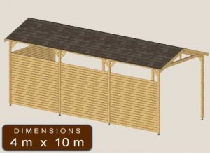 ABRI CAMPING CAR 2/3 :::::::::::::::::: 4 x 10 m