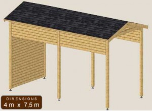 ABRI CAMPING CAR 1/3 ::::::::::::::::::: 4 x 7,5 m
