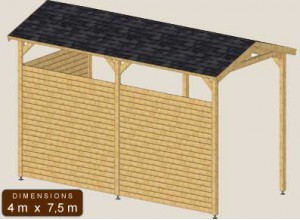 ABRI CAMPING CAR 2/3 ::::::::::::::::::: 4 x 7,5 m