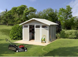 Abri jardin PVC 26mm UTILITY 7 GRIS VERT CHEZ FRANCE ABRIS