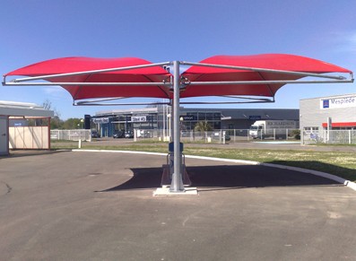 ABRI VOITURE METAL 2 PIEDS ::::::  7,95 x 10 M