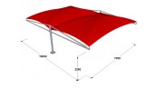 ABRI VOITURE METAL 2 PIEDS ::::::  7,95 x 10 M