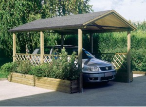 CARPORT SIMPLE BOIS::::::::::::::::::::::::: 2.89 x 4.25 M