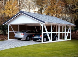 CARPORT COLOMBAGES DOUBLE :::: 6.84 X 7.72 M