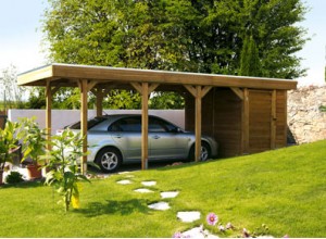 ABRI VOITURE SIMPLE AVEC ATELIER  3.97 x 7.08 m
