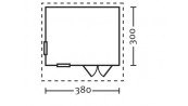 ABRI JARDIN BOIS 28 M/M :::::::::::: 3.80 X 3.0 M
