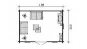 BUREAU DE JARDIN BASEL 45 M/M  4.20 X 3.0 M