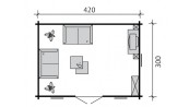 BUREAU DE JARDIN LUGANO 45 M/M  4.20 X 3.0 M