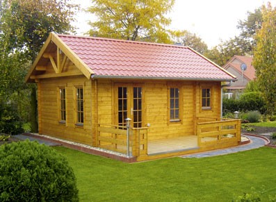 CHALET BOIS AVEC TERRASSE ::::   4.20 X 5.60 M
