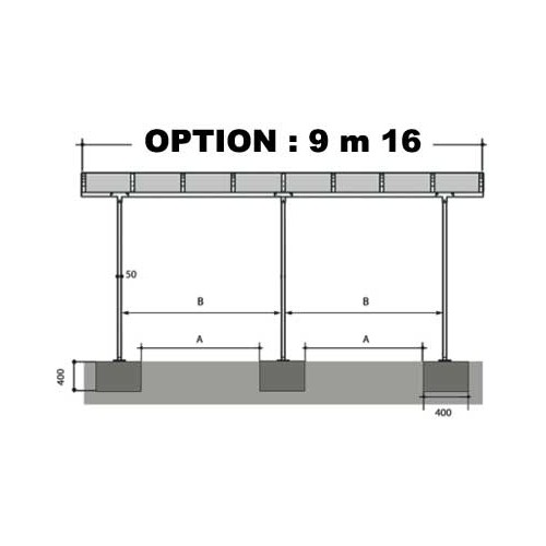Toit De Terrasse En Kit 2884 option 9m16 de profondeur pour abri voiture m 233 tal Toit De Terrasse En Kit 2884 option 9m16 de profondeur pour abri voiture m 233 tal