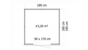 ABRI JARDIN PANNEAU BOIS 12 MM  1,8 x 1,8 M