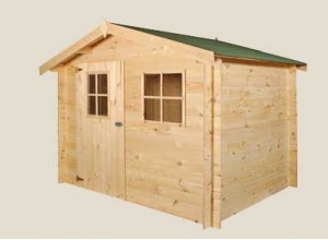 ABRI JARDIN MADRIER BOIS 19 MM  2,65 x 2,05 M