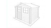 ABRI JARDIN MADRIER BOIS 19 MM  2,65 x 2,05 M