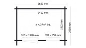 ABRI JARDIN MADRIER BOIS 19 MM  2,65 x 2,05 M