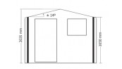 ABRI JARDIN MADRIER BOIS 19 MM  2,65 x 2,05 M