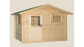 ABRI JARDIN MADRIER BOIS 28 MM  3m10 x 2,95 M