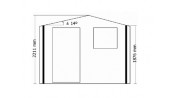 ABRI JARDIN MADRIER BOIS 28 MM  2,95 x 2,95 M