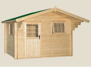 ABRI JARDIN MADRIER BOIS 28 MM  3,20 x 3,10 M