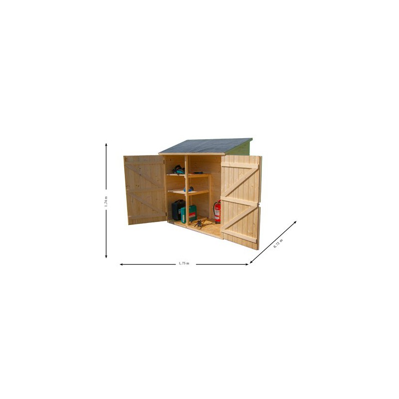 Abri de rangement en bois Chloé 1.05 m² - Achat/vente d'Abris & rangements  pas cher - Cemonjardin