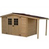 Abri jardin bois 28 mm avec bucher 4,80 x 2,24 m