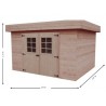 ABRI DE JARDIN BOIS 28 MM 3,39 x 3,35 M