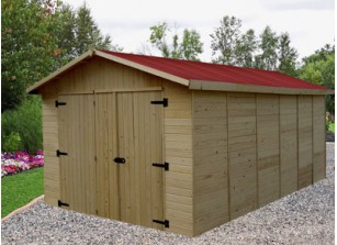 Garage en bois en kit de 50 m²: double ou triple