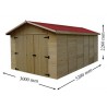 GARAGE BOIS PANNEAUX 16 M/M :::: 3,00 x 5,20 M