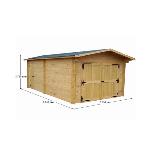 GARAGE BOIS MADRIERS 42M/M MONTÉ 3,65 x 6,64 M