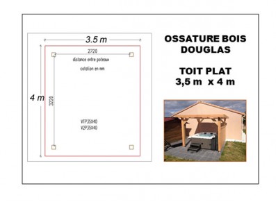 OSSATURE BOIS DOUGLAS 3.5 X 4 M