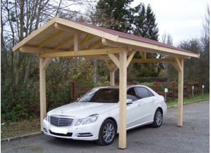 CARPORT simpe EN BOIS avec couverture bardeau bitumé