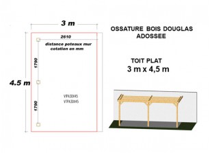 OSSATURE DOUGLAS ADOSSÉE TOIT PLAT