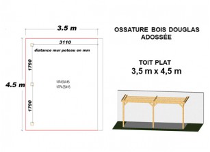 OSSATURE DOUGLAS ADOSSÉE TOIT PLAT